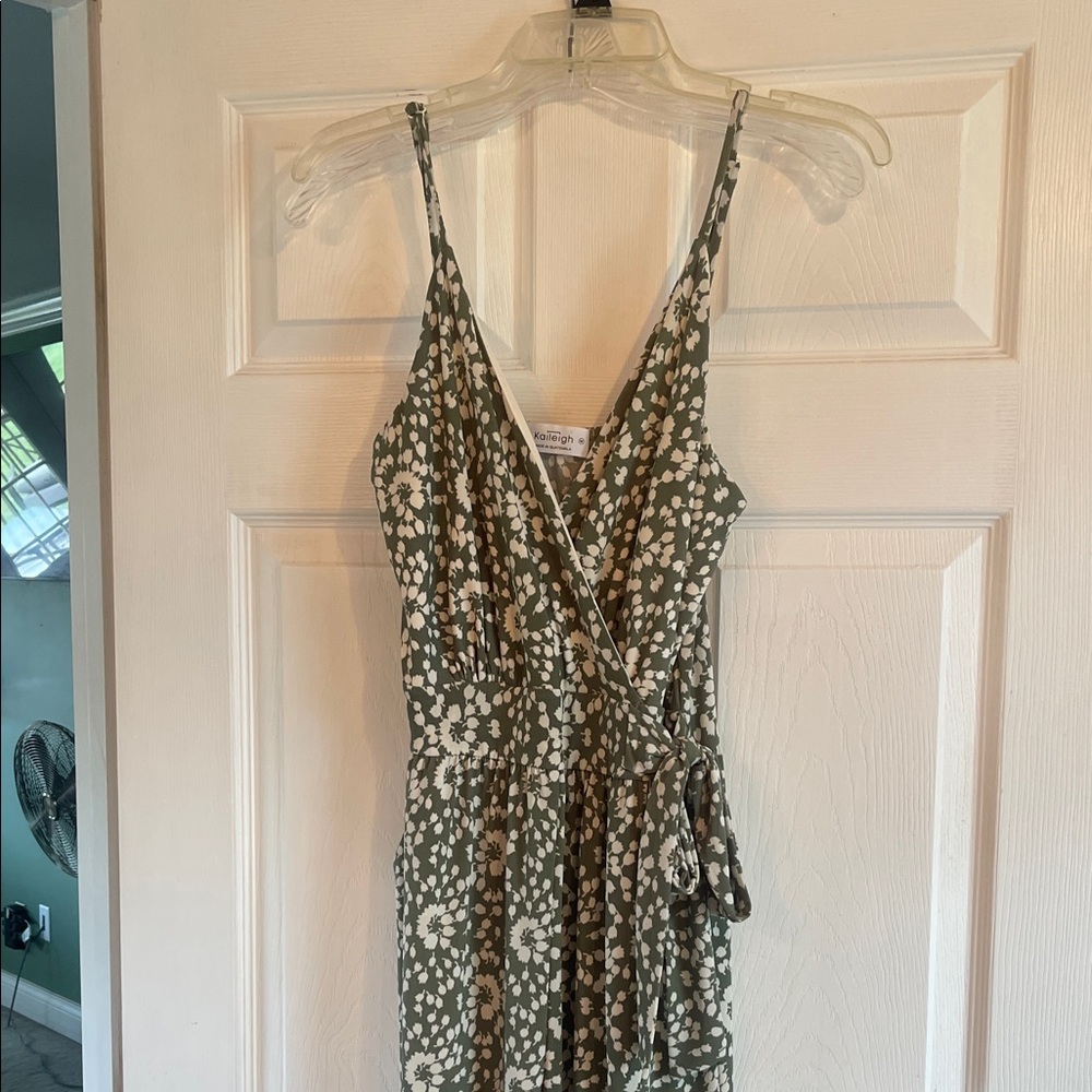 Kaileigh Green Floral Jumpsuit